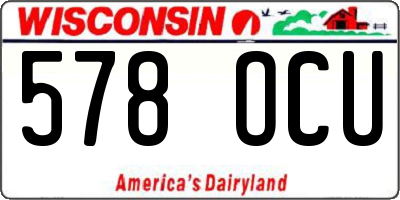 WI license plate 578OCU