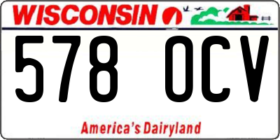 WI license plate 578OCV