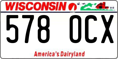 WI license plate 578OCX