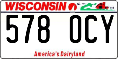 WI license plate 578OCY