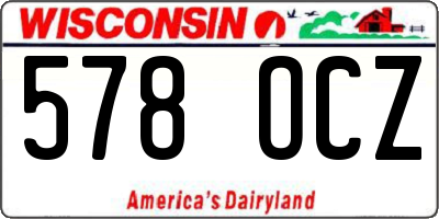 WI license plate 578OCZ