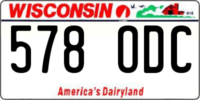 WI license plate 578ODC