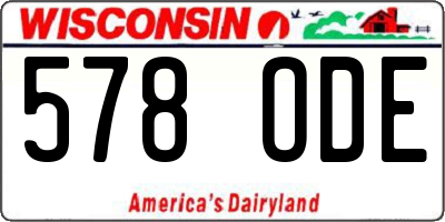 WI license plate 578ODE