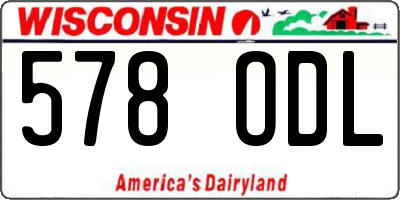 WI license plate 578ODL