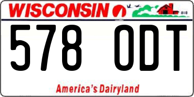 WI license plate 578ODT