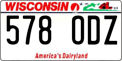 WI license plate 578ODZ