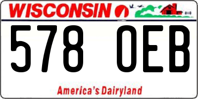 WI license plate 578OEB