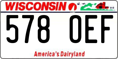 WI license plate 578OEF