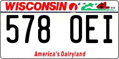 WI license plate 578OEI