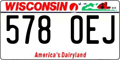 WI license plate 578OEJ