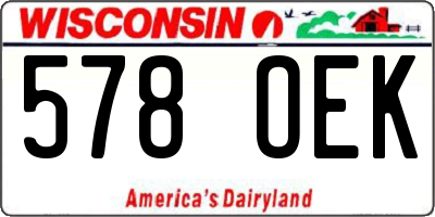 WI license plate 578OEK