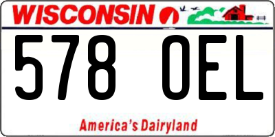 WI license plate 578OEL