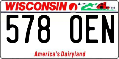 WI license plate 578OEN
