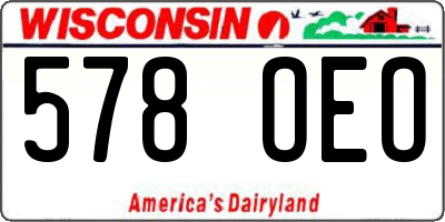 WI license plate 578OEO