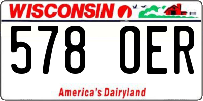 WI license plate 578OER