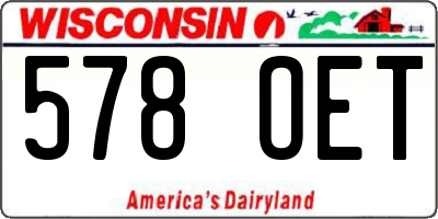 WI license plate 578OET