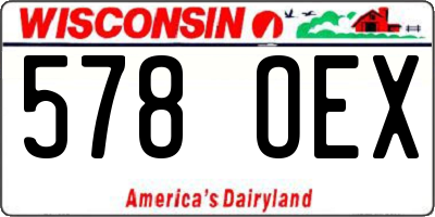 WI license plate 578OEX