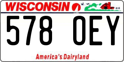 WI license plate 578OEY