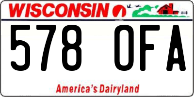 WI license plate 578OFA