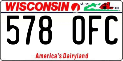 WI license plate 578OFC