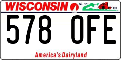 WI license plate 578OFE