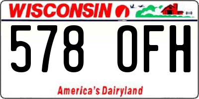 WI license plate 578OFH