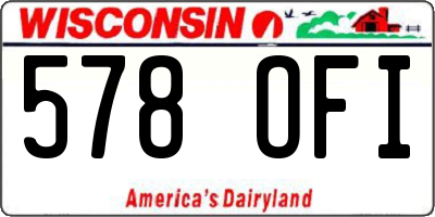 WI license plate 578OFI