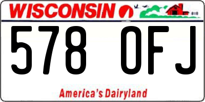 WI license plate 578OFJ