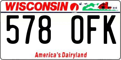 WI license plate 578OFK