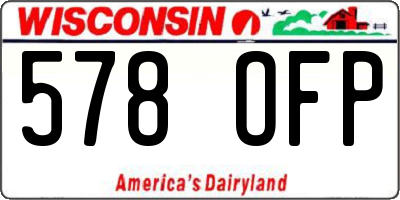 WI license plate 578OFP