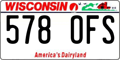 WI license plate 578OFS