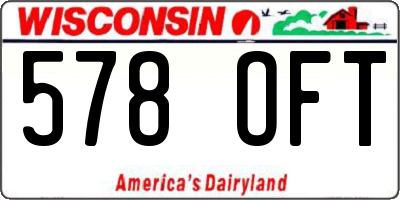 WI license plate 578OFT