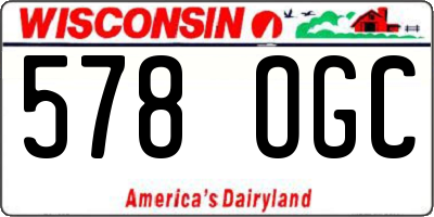 WI license plate 578OGC
