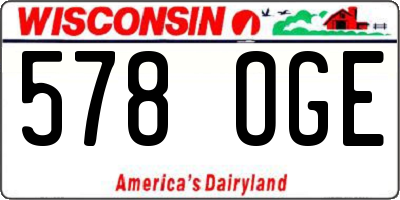 WI license plate 578OGE