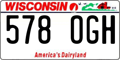 WI license plate 578OGH