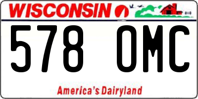 WI license plate 578OMC