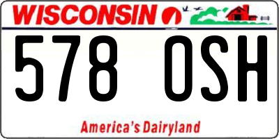 WI license plate 578OSH