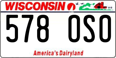 WI license plate 578OSO