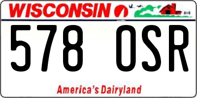 WI license plate 578OSR