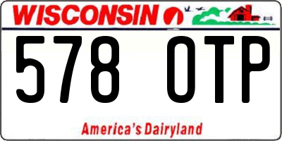 WI license plate 578OTP