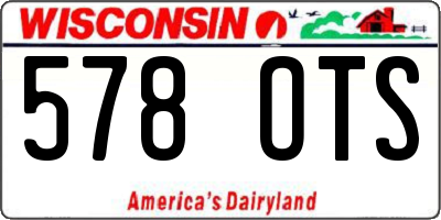 WI license plate 578OTS