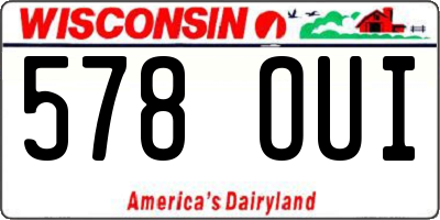 WI license plate 578OUI