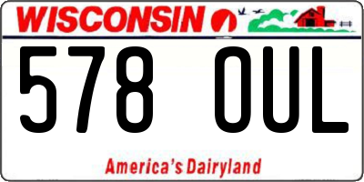 WI license plate 578OUL