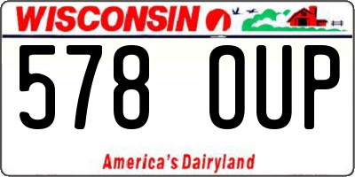 WI license plate 578OUP