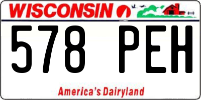 WI license plate 578PEH