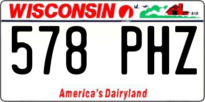 WI license plate 578PHZ