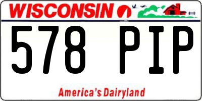 WI license plate 578PIP