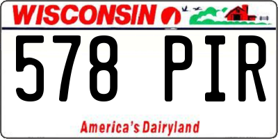 WI license plate 578PIR