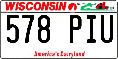 WI license plate 578PIU