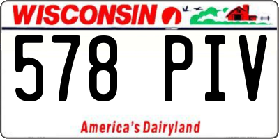 WI license plate 578PIV
